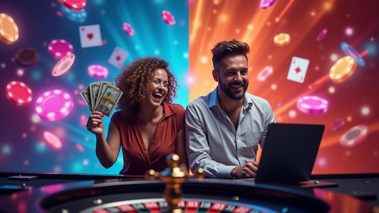 Tampilan berbagai pilihan permainan live casino populer seperti baccarat dan roulette