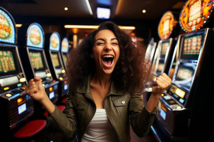 Pengguna bermain slot online menggunakan smartphone dengan tampilan UI yang responsif